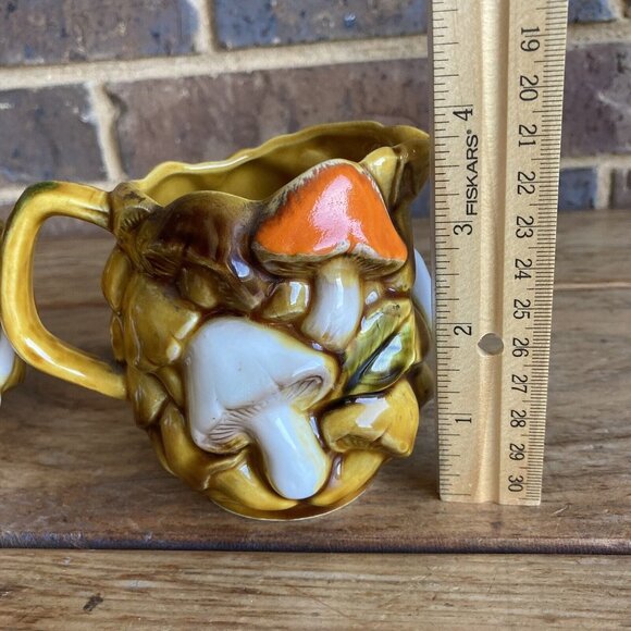 Mushroom Creamer and Sugar Vintage Relpo Midcentury Japanese Ceramic C-2122 READ - Picture 7 of 16